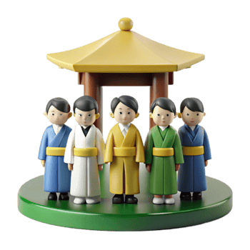 Five Figures Under Pagoda png