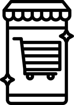 Online Shopping Line Icon vector