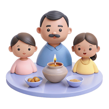 Family Gathering with Candle png