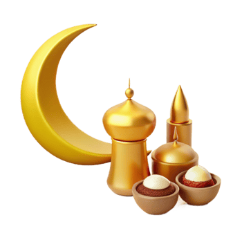 Golden Crescent Mosque Design png