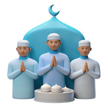 3D Illustration of Muslims Praying png