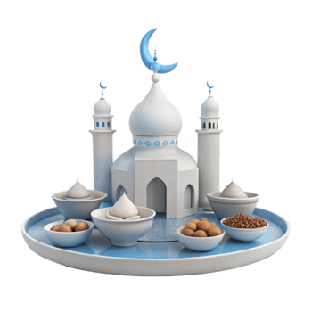 Mosque Model with Festive Treats png