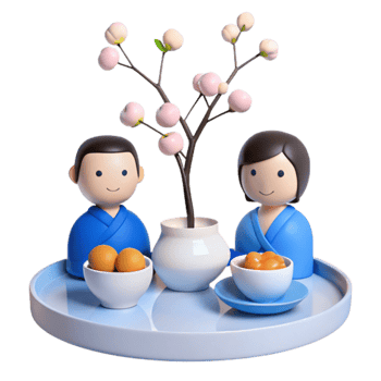 Couple Celebrating With Tea And Fruit png