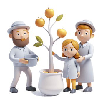 Family Planting a Tree png