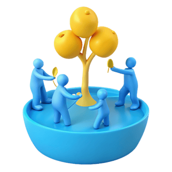 Group Gathering Around a Tree png