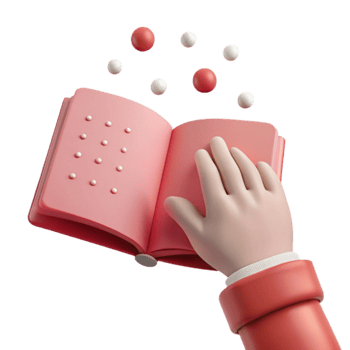 Open Book with Floating Spheres png