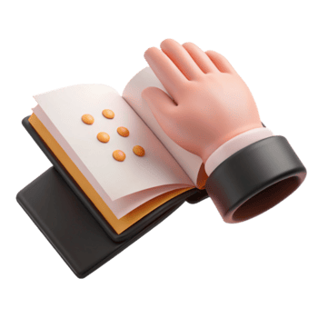 Braille Book with Hand png