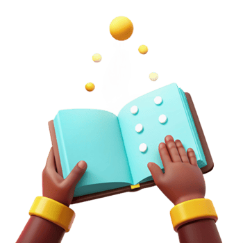 Open Book with Floating Circles png