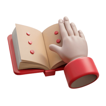 Hand on Open Book png