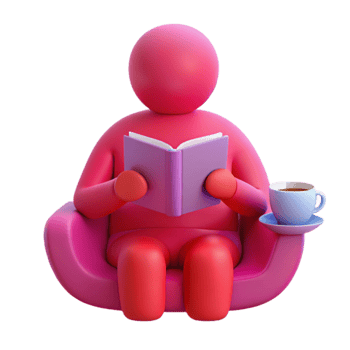 Relaxing with a Book and Coffee png