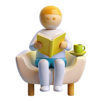 Relaxing with a Book and Tea png