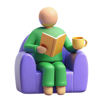 Relaxing with a Book and Coffee png
