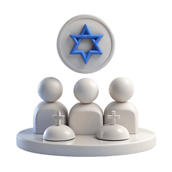 jewish people with star of david and cross png