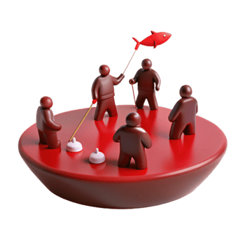 Group of Red Figures on a Red Circle png
