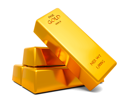 3D Photo Gold bar stack isolated on transparent background Investment financial wealth concept 3D rendering png