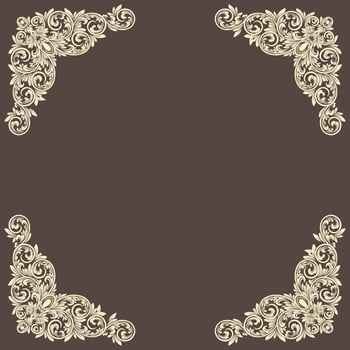 Elegant floral ornament frame vector