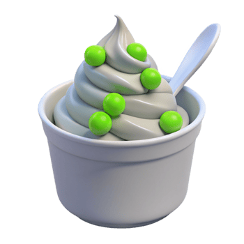 Frozen Yogurt with Green Toppings png