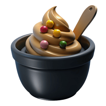 Delicious Swirl of Frozen Dessert with Colorful Toppings png