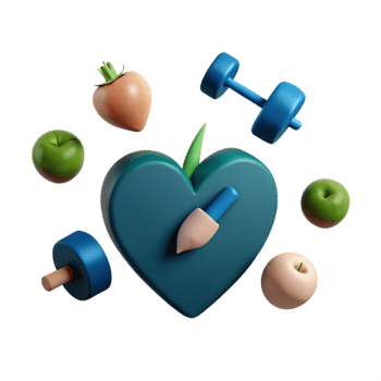 Healthy Lifestyle A Heart-Shaped Guide to Fitness and Nutrition png