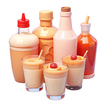 Three Smoothies with Toppings png