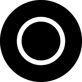 A black and white circle with a white circle in the center vector