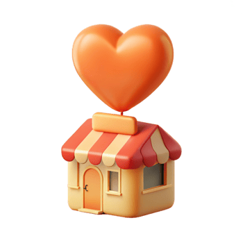 Love Your Local Shop A 3D Illustration png