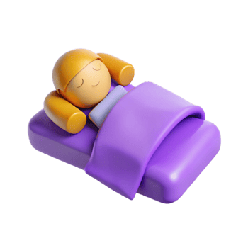 Cute 3D Render of a Sleeping Person png