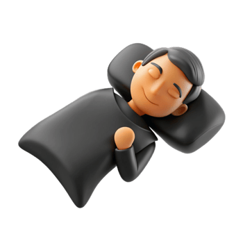Sleeping 3D Cartoon Character png
