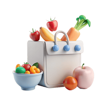 Fresh Produce in a Shopping Bag png