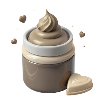 Creamy Moisturizer in Jar with Heart-Shaped Design png
