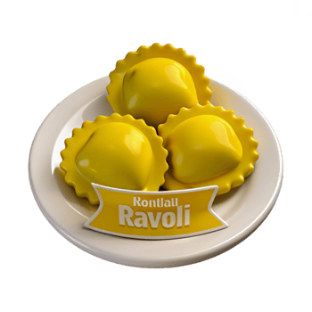 Three Delicious Ravioli on a Plate png