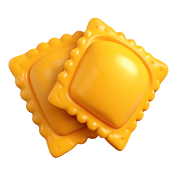 Ravioli Pasta 3D Rendering png