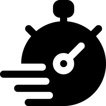 A black and white stopwatch icon on a white background vector