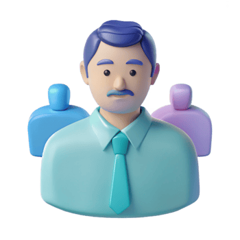 3D Cartoon Illustration of a Man with a Mustache and Tie png