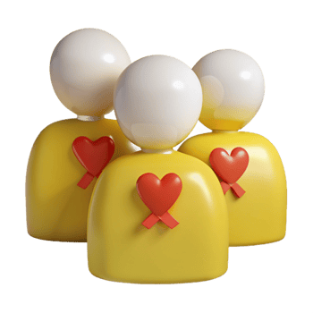 Group of People with Hearts png