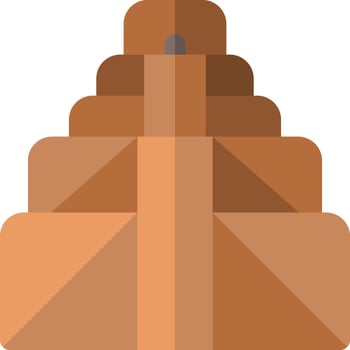 A pyramid with a large stone base vector