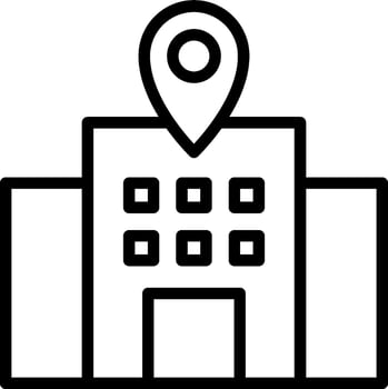 A building with a pin on it vector