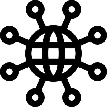 A globe with many circles around it vector
