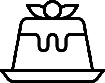 A black and white illustration of a pudding vector