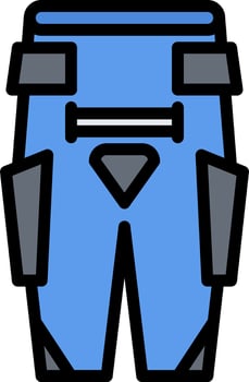 A blue pair of pants with a zipper on the side vector