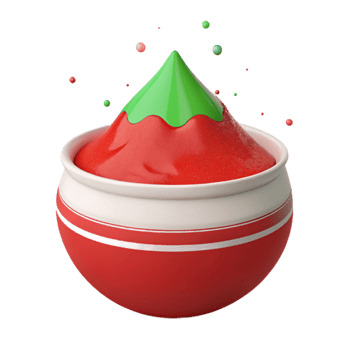 Red and Green 3D Rendered Jar with Spilled Liquid png