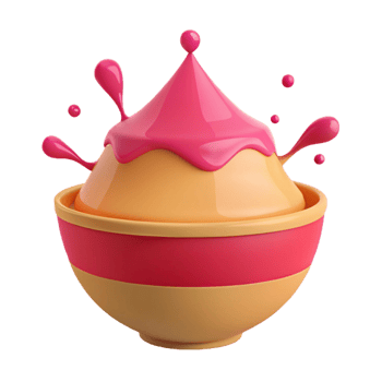 Pink and Orange Splashes in a Bowl png