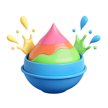 Colorful Paint Splashes in a Bowl png