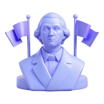 Purple Bust Sculpture with Flags png
