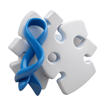 Blue Ribbon Puzzle Piece Symbol of Support and Unity png
