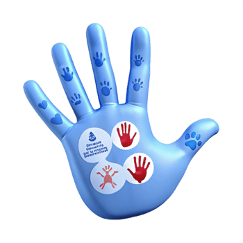 Five Paw Prints on a Blue Hand png