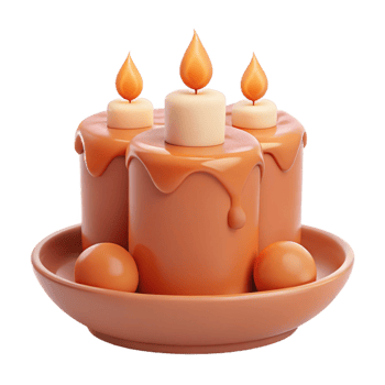 Three Dripping Candles on a Plate png