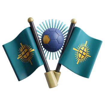 Two Flags with a Soccer Ball in the Center png