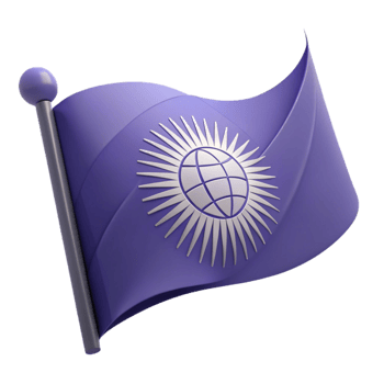Purple Flag with Globe and Sun Design png