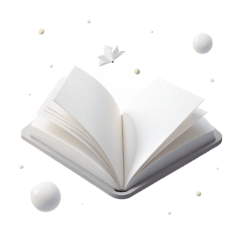 Open Book with Floating Spheres png